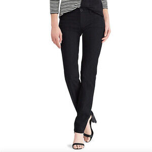 Chaps Carmina Mid Rise 29" Straight Slimming Denim Pants Black Petite Size 10P